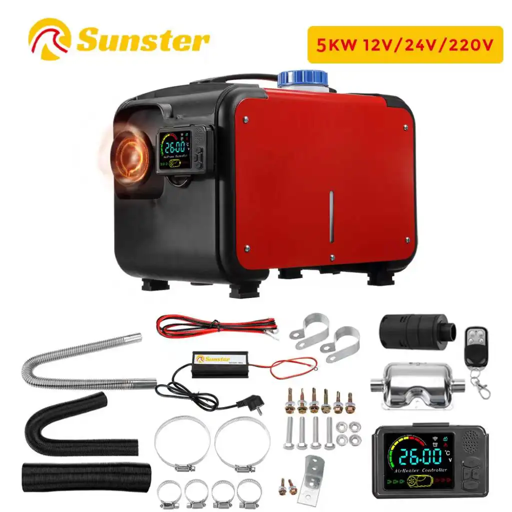 Портативный вспомогательный все в одном дизельный Обогреватель 12 В/24 В/220 В, ЖК-дисплей, bluetooth, приложение для гаража, автомобильный обогревающий вентилятор, воздушный обогреватель