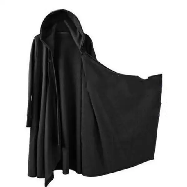

Корейская мода Idopy Мужская Черная Толстовка в стиле панк хип-хоп длинный кардиган Готический свитшот с капюшоном накидка плащ