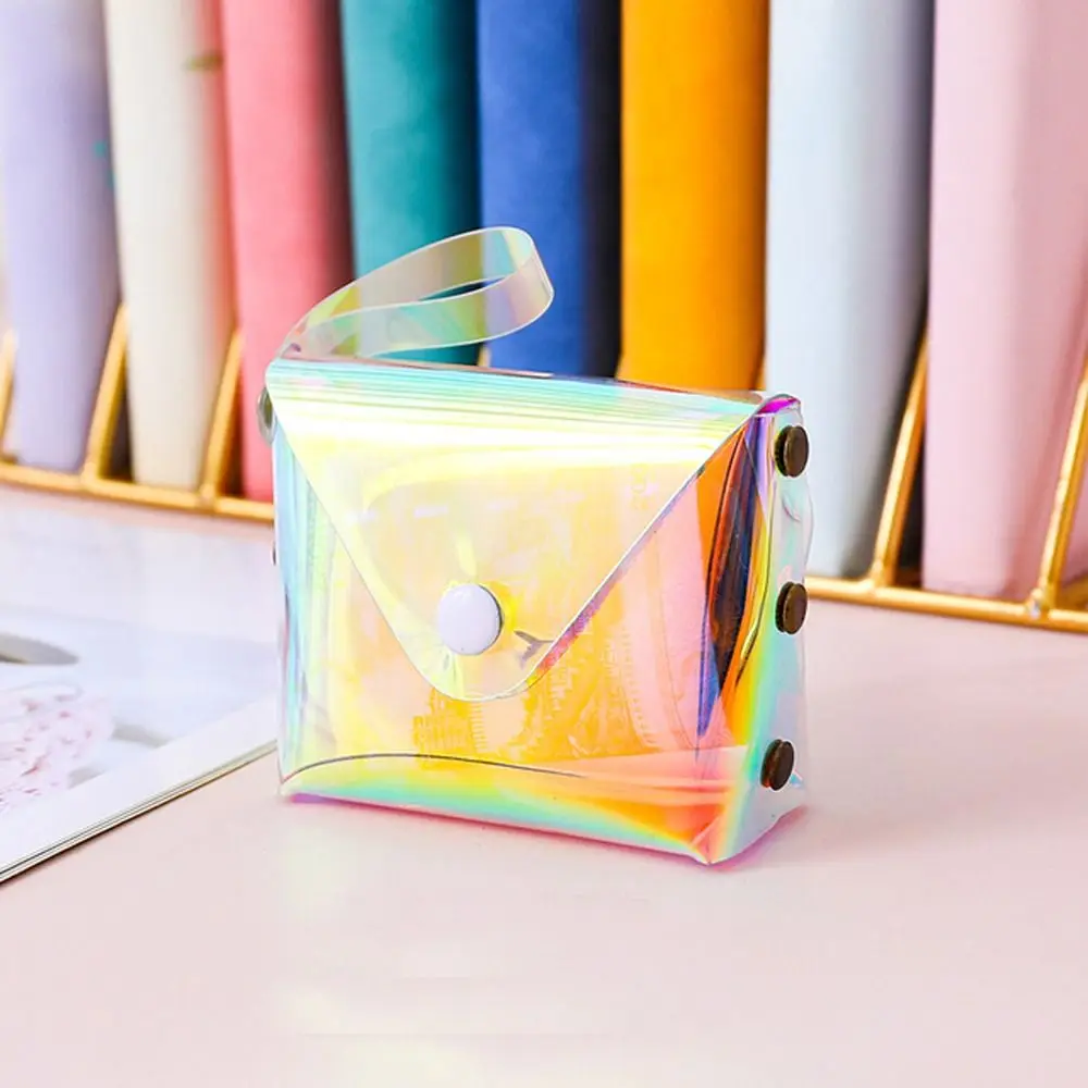 

Mini Card Holder Transparent Waterproof PVC Laser Cosmetic Bag Small Coin Purse Korean Storage Bag Makeup Lipstick Bag