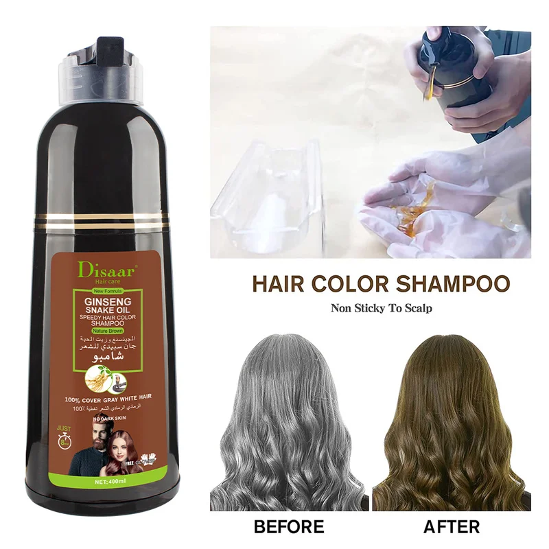 

400ml Herbal Natural Plant Conditioning Shampoo Hair Turns Brown Hair Nutrition Moisturizing Turn Brown Shampoo