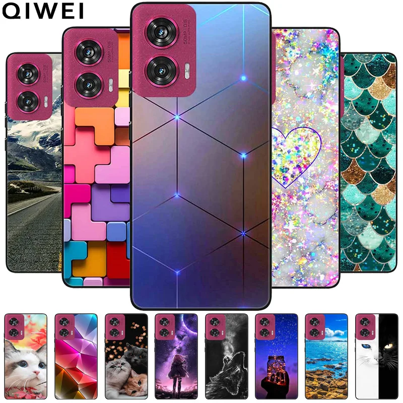 Чехол для Moto Edge 50 Fusion роскошный милый мягкий силиконовый противоударный чехол