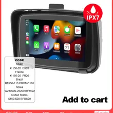 Portable 5 Inch Motorcycle Navigation GPS Wireless Apple Carplay Android Auto IPX7 Waterproof Motorcycle BT Touch Screen Display