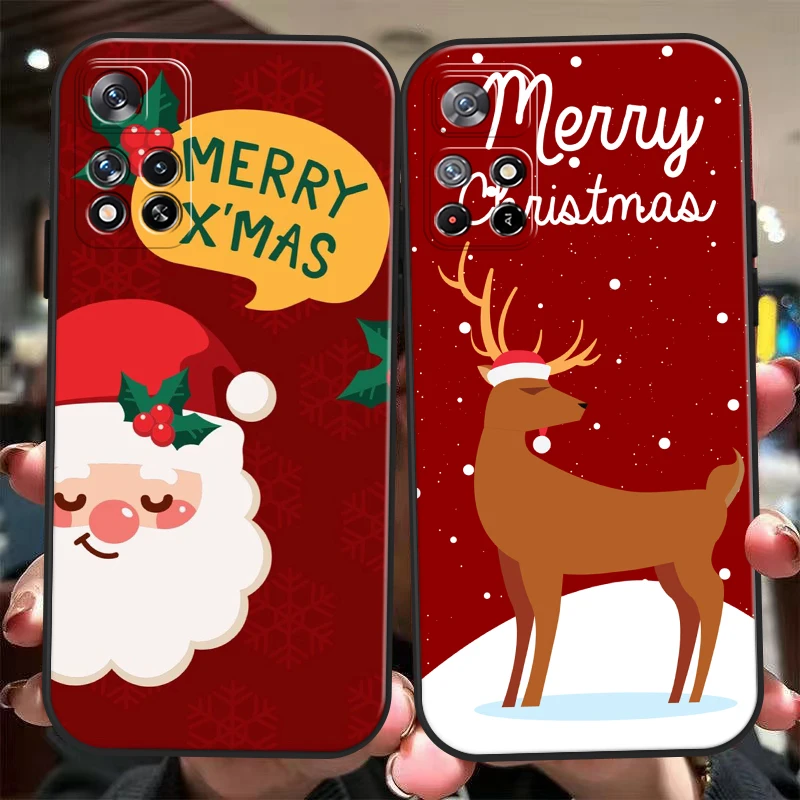 

Christmas Santa Claus Reindeer For Xiaomi Redmi 10 9 9A 9T 9C Redmi Note 11 11T 11S 10 10S 9 9S Pro 5G Phone Case Cover