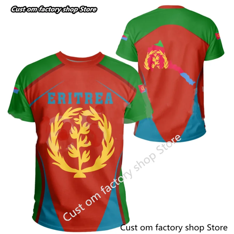 

Africa Country Eritrea Lion Colorful Retro 3D Print Men/Women Summer Casual Funny Short Sleeves T-Shirts Streetwear A9