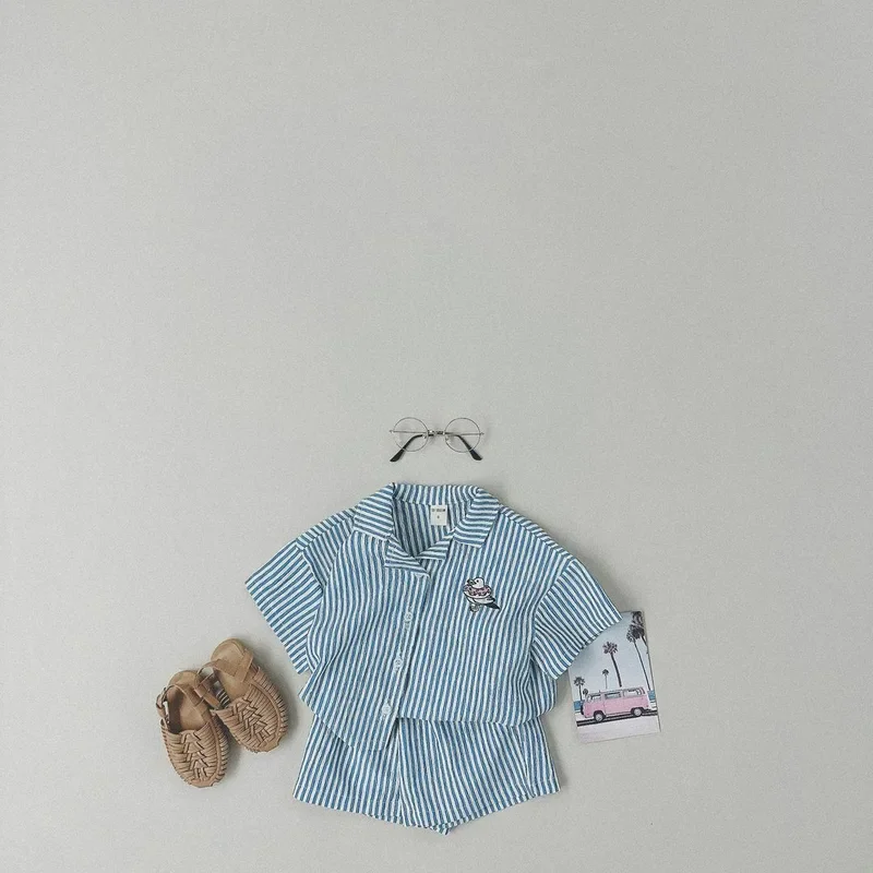 Лето 2024 г. детские топы с длинными рукавами и рисунком утки для мальчиков шорты 2