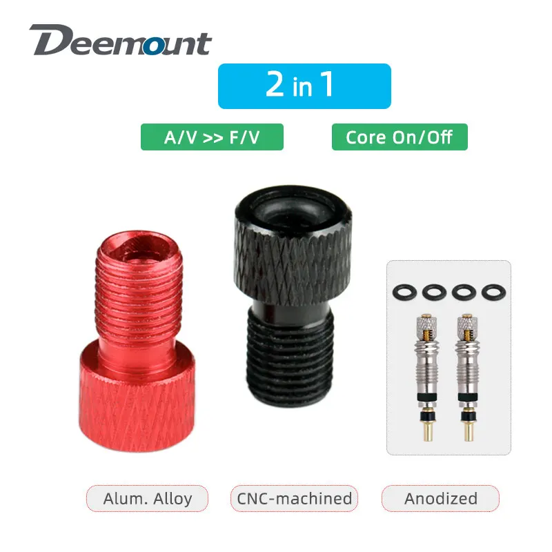 

Presta Valve Adaptor for Schrader Pump F/V Valve Core Fitting Tool 2 In 1 Bicycle Nozzle Convertor Aluminum Anodized
