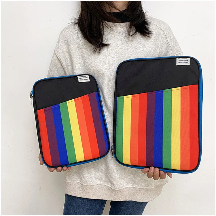 

Oxford Storage Liner Bag for Ipad Pro 12.9 Air 4 Xiaomi Mi Pad 5 Samsung Tab Tablet Case Ins Rainbow 11-13 Inch Notebook Sleeve