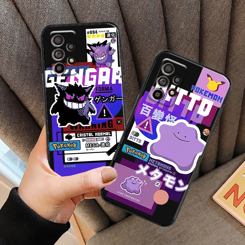 

Fashion Pokemon Pikachu Cartoon For Samsung A11 A21S A31 A32 A41 A51 A71 A52 A72 4G 5G Phone Case Liquid Silicon Funda Coque