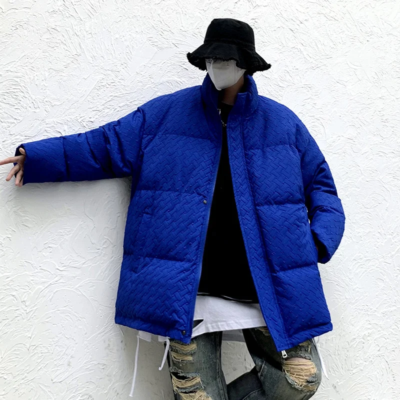 Winter Jacket Men Warm Fashion Oversized Blue Black Thick Down Jacket Men Streetwear Casual Loose Short Coat Mens Parker Clothes