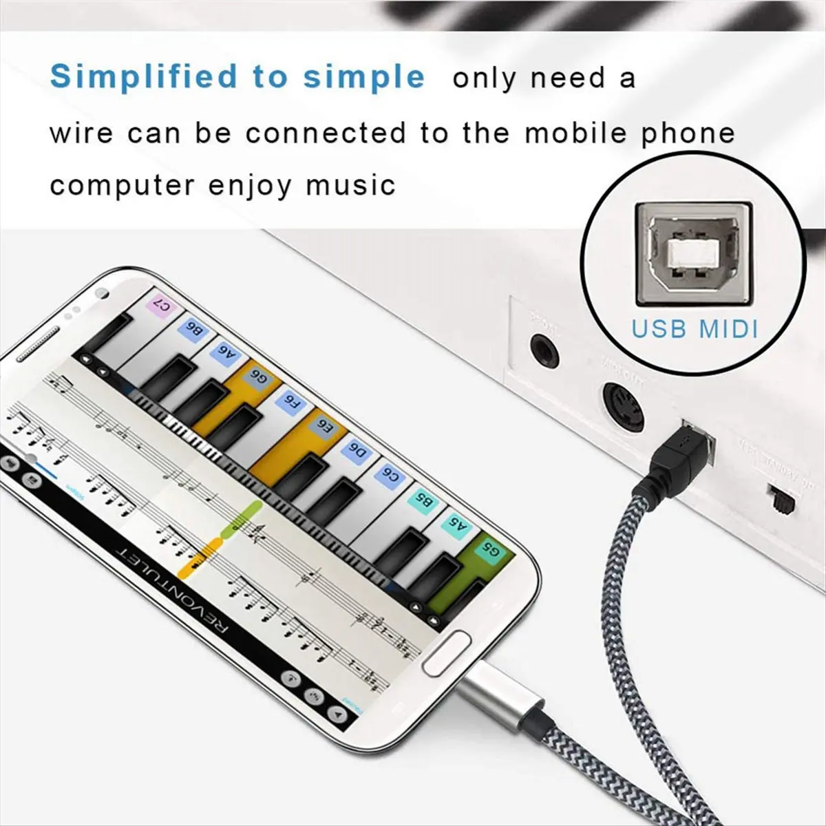 Фото Кабель USB-C - MIDI (A16I), USB-C - USB-B 2.0 для принтеров, сканеров, МФУ и других устройств №2