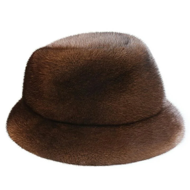 

Mink Fur Hat Man's Hat Whole Mink Fur Middle-aged And Old People's Outdoor Fashionable Warm Mink Fur Hat Black Fur Cap