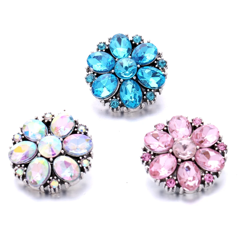 

10pcs/Lot New Christmas Snap Jewelry 18mm Buttons Round Flower Snaps Buttons Cufflinks For Mens And Woman18mm Snap Bracelet B445