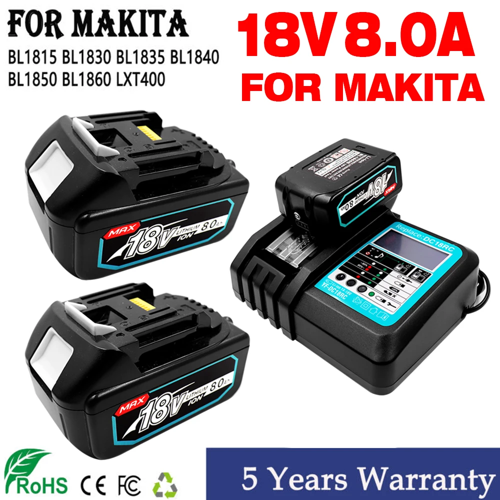 Makita 18V 6.0 8.0Ah akumulator bateria do narzędzi Makita elektronarzędzia z LED wymiana litowo-jonowa LXT BL1860 1850 V 6000mAh 1 Makita 18V 6.0 8.0Ah akumulator bateria do narzędzi Makita elektronarzędzia z LED wymiana litowo-jonowa LXT BL1860 1850 V 6000mAh 1