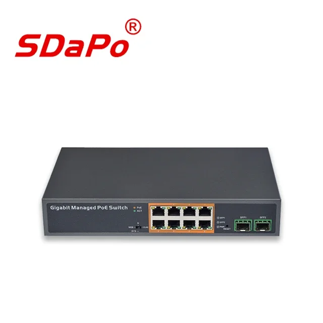Управляемый poe коммутатор 8 + 2 SFP AT/дистанционное управление Вт управляемый SDAPO