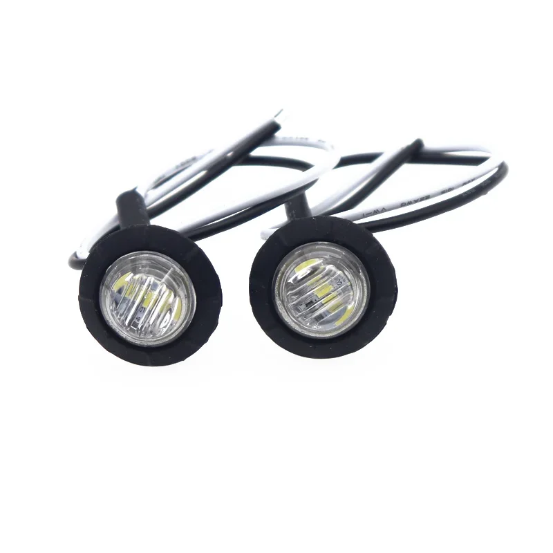 

2 шт., 12 В/24 В, 3 светодиода, 3/4 дюйма, круглые хромированные боковые габаритные огни прицепа, янтарно-красные грузовики, тракторы, габаритные огни, лампа, водонепроницаемая