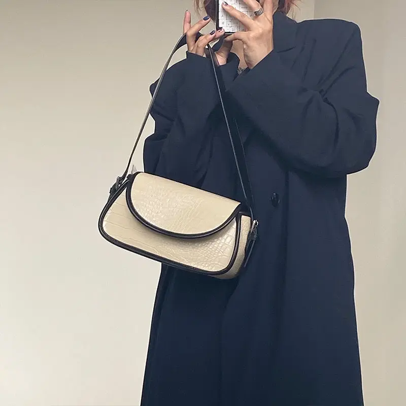 

MBTI Elegant Solid Sac A Main Femme Korean Style Women Shoulder Bag Fashion Concise Hasp Flap Bolso Mujer Ladies Top Handle Bags