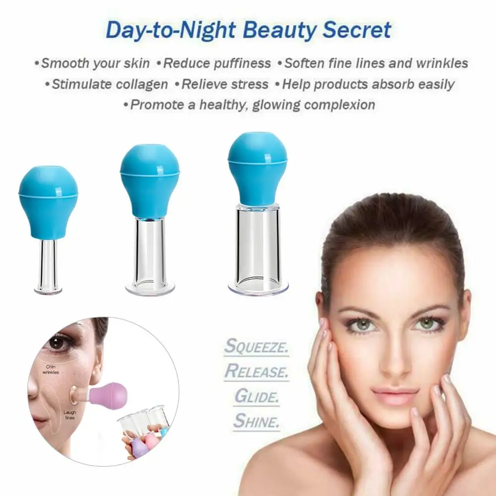 Facial Massage Cups Rubber Vacuum Cupping Skin Lifting Anti Cellulite Massager for Face Pvc Body Cups Skin Scraping Massage F4J6