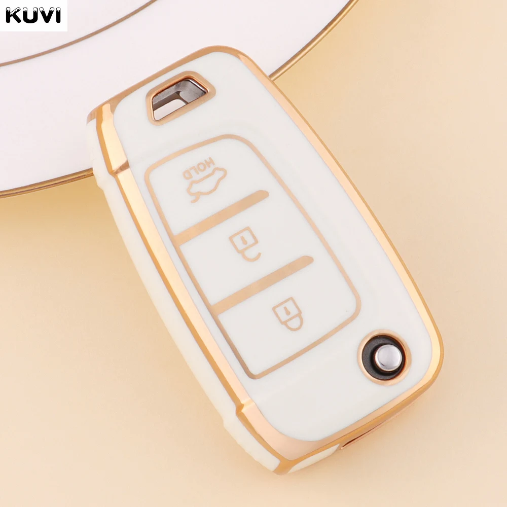 

Автомобильный Складной Чехол Для Ключей Из ТПУ, Защитная Крышка Для Hyundai Tucson Kona Azera Solaris 2 Elantra I30 I35 I40