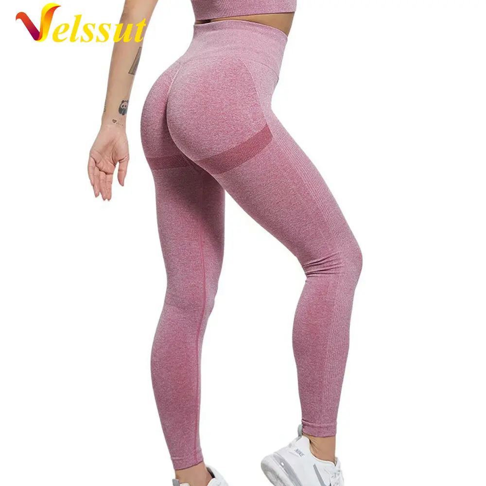 Купи Velssut Yoga Pants for Women High Waist Slimming Leggings Seamless Belly Control Trousers Ladies Body Shaper Fitness Workout Gym за 554 рублей в магазине AliExpress