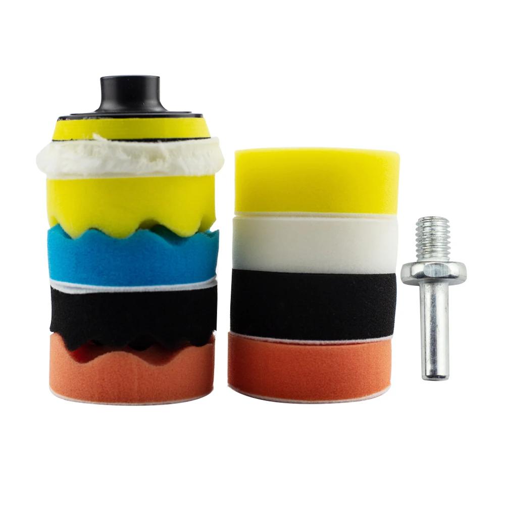 

11Pcs/Set Car Polishing Pad Interchang Self-Adhesive Buffing Waxing Sponge Pad Wool Polishing Disc Car Polisher Drill Adapter