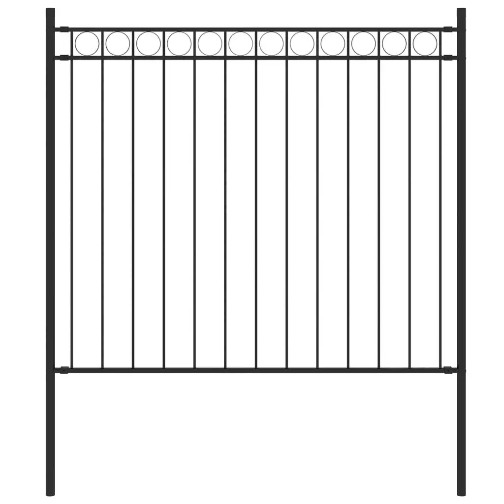 

Garden Fence, Steel Outdoor Privacy Screen, Garden Decoration Black 1.7x0.8 m