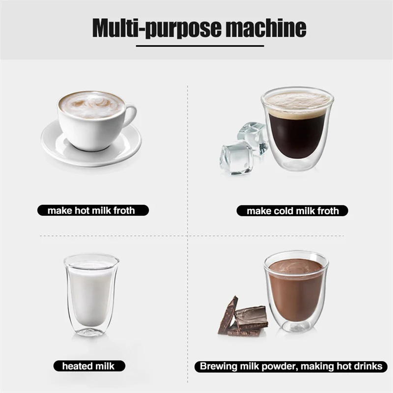 Electric Milk Frother Milk Warmer Automatic Hot and Cold Milk Frothing Machine For Latte Cappuccino Coffee Stainless Steel Inner enlarge