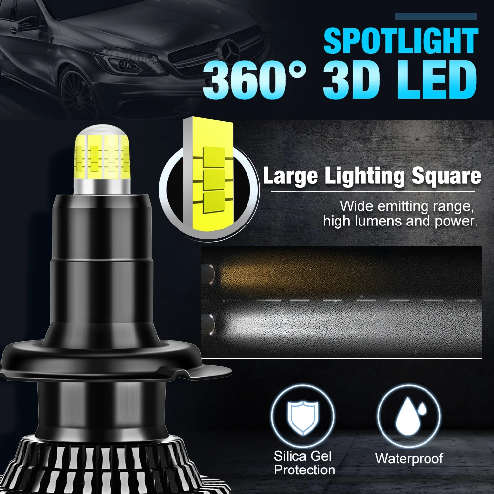 2 шт. Автомобильные светодиодные лампы 360 лм H7 Led 9012 H1 HB3 HB4 9006 HIR2 H11 H8 9005 3000 6000K 12 В |