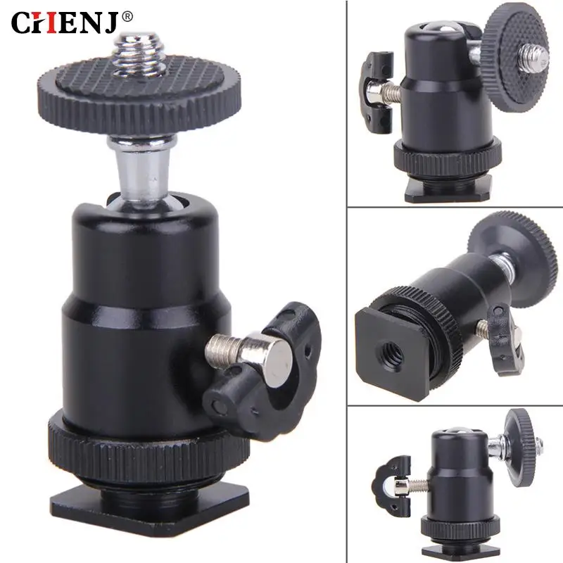 

1/4" Screw Rotary Mount Stand Aluminum Mini Tripod Ball Head Flash Bracket Holder For Canon Nikon Video DSLR DV Camera 1pc