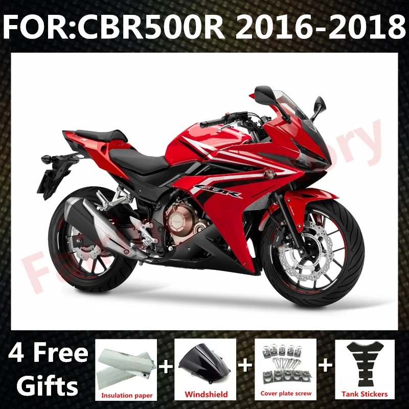 

New ABS Motorcycle Whole Fairings Kit fit for CBR500RR 2016 2017 2018 CBR500 RR CBR500R Bodywork full fairing kits set red black