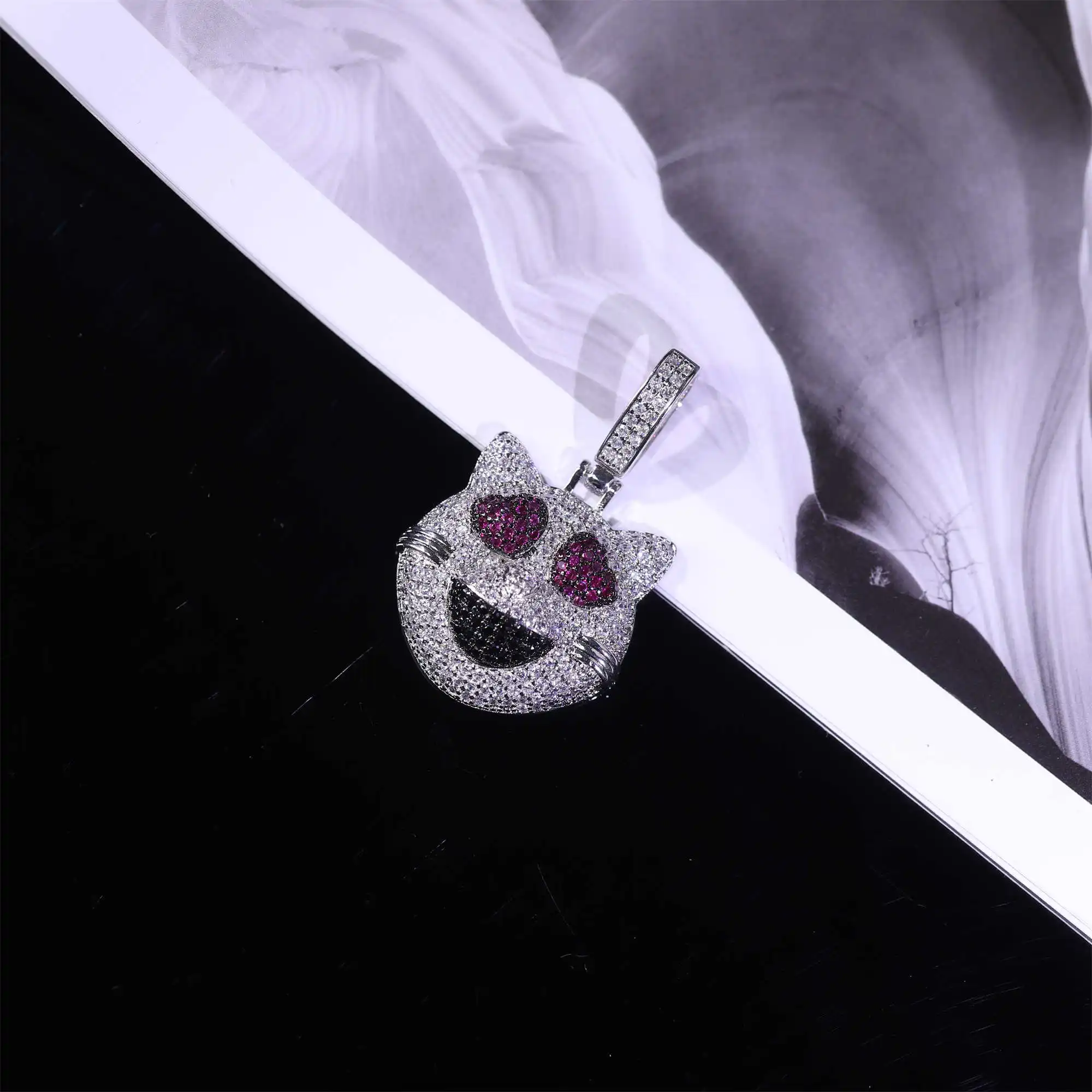 Ожерелье с подвеской в виде кота стиле хип-хоп для мужчин и женщин ювелирное