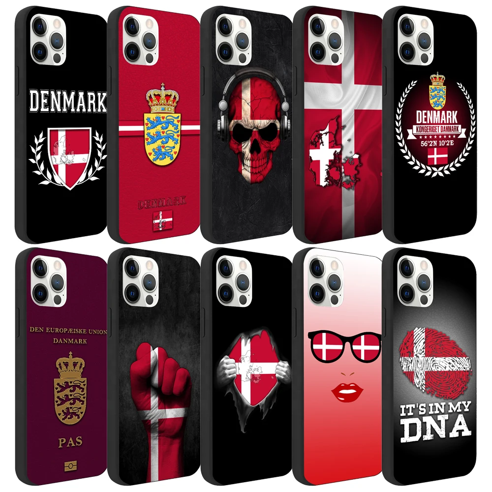 Паспортный чехол Denmark Nation Passport Flag Map Cover Case for Oneplus 5 5T 6 6T 7 7T 8 8T 9 9R Pro Realme X2 X7 X50 V5
