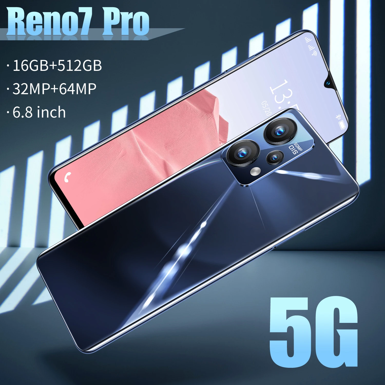 Новинка 2022 разблокированный смартфон RENO7PRO 4G 16 ГБ 512 сотовый телефон на базе Android 11