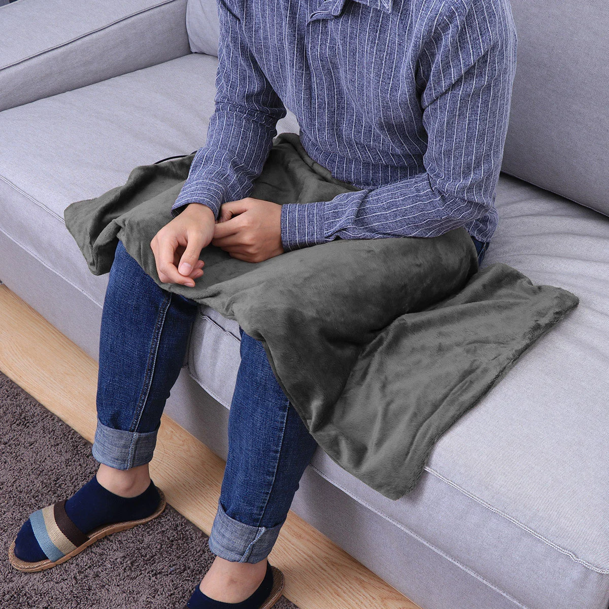 

Blanket Heated Electric Throw Shawl Usbblankets Fiber Suede Charging Fever Carbonwearable Heat Electic Poncho Operated Work