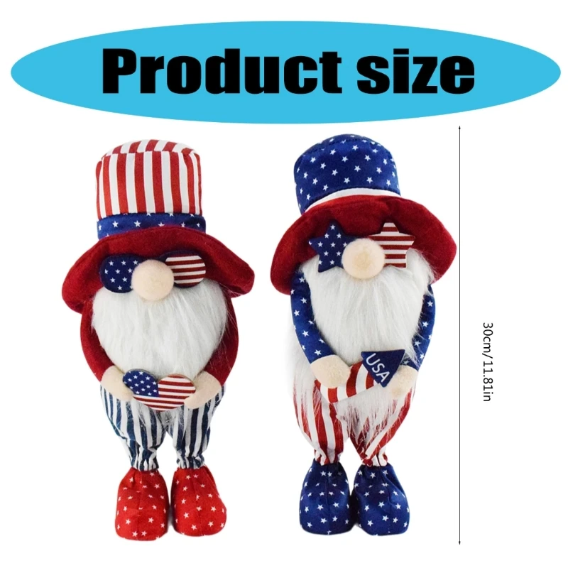 Патриотические гномы куклы ко Дню независимости Америки плюшевый орнамент