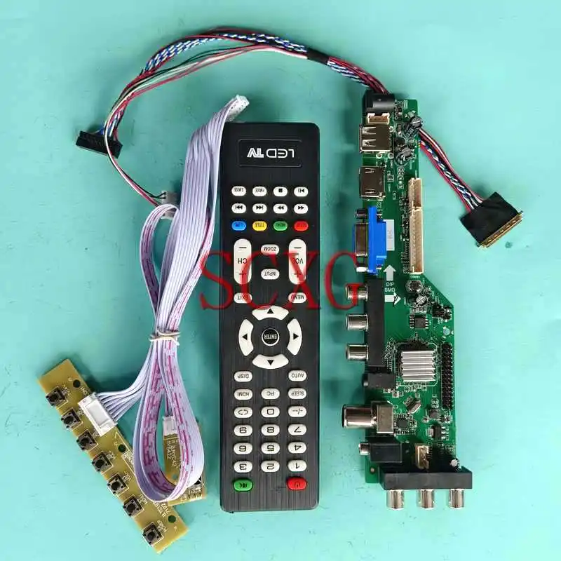 

Плата контроллера матрицы цифрового ЖК-дисплея DVB подходит для B156XTN04.2 B156XTN04.3 AV RF USB Комплект 15,6 "1366*768 VGA HDMI-совместимый 40-контактный LVDS