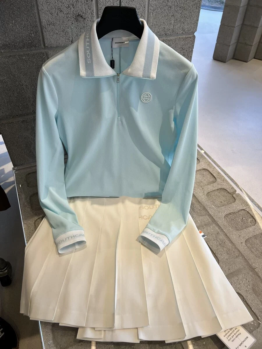 

Early Autumn 2023 New Golf Women's T-shirt Short Sleeve Polo Fresh Trendy Versatile Polo Half Zip Long Sleeve Shirt