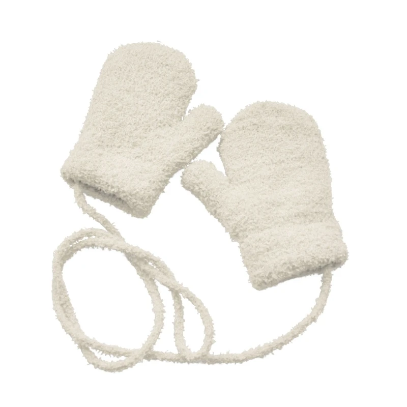 

Children Full Finger Gloves Windproof Baby Warm Mittens Toddler Outdoor Gloves with Long Rope for 1-3 Years Old