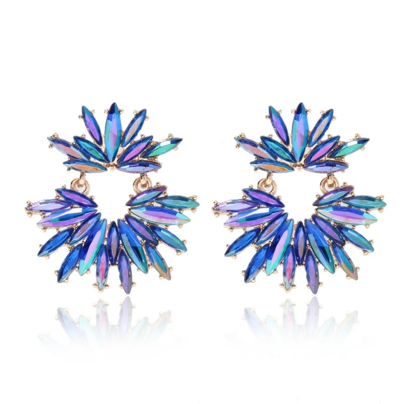 

Luxury Crystal Rhinestone Drop Earrings For Women Hyperbole Trendy Crystal Dangle Earrings Fashion Jewelry Accessories