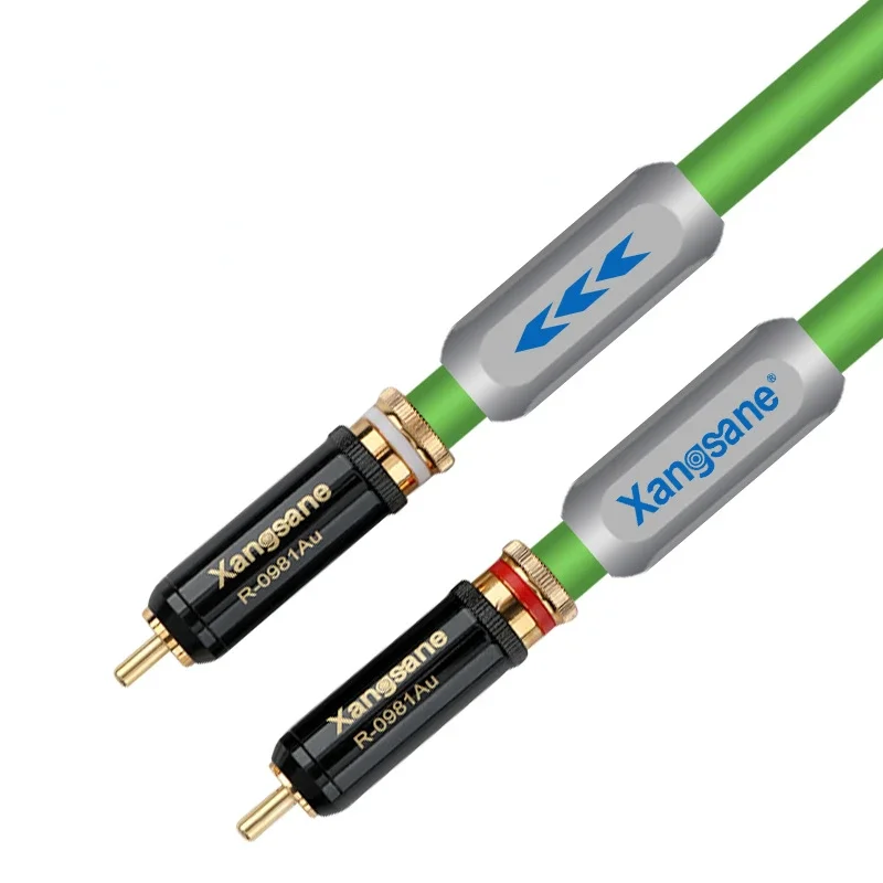 Пара 7N OCC посеребренный сигнальный кабель RCA с двойным экраном Hi-Fi аудио