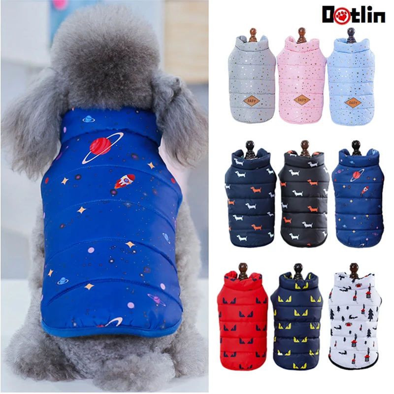 

Winte Warm Dogs Clothes Dog Coat Vest Jacket Cute Print Cotton Pet Clothing for Puppy Chihuahua Bulldogs Yorkshire Cat Costume