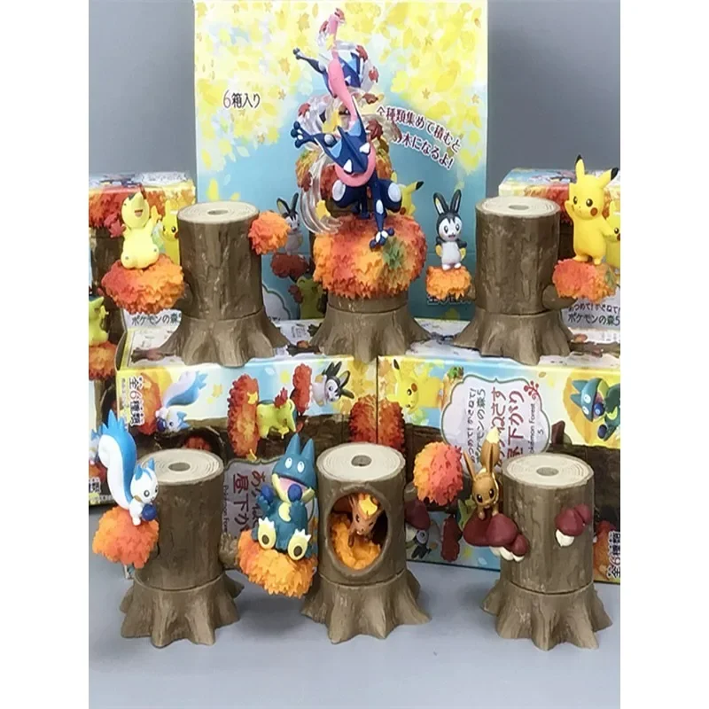 

Японские искусственные капсульные игрушки, Покемон, красный лес, пень, кленовый лист, серия, фигурка, модель, игрушка, настольное украшение, детские подарки