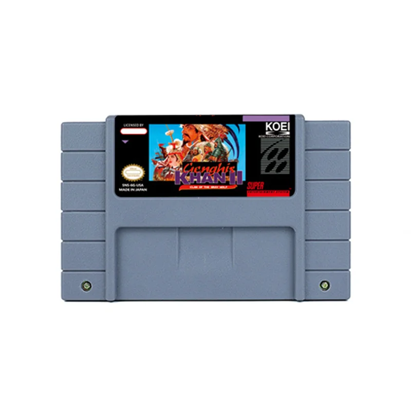 

Genghis Khan II - Clan of the Gray Wolf RPG Game for SNES 16 Bit Retro Cart Children Gift