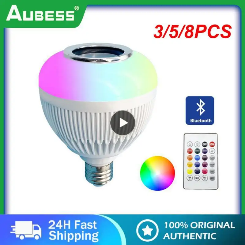 

3/5/8PCS 12w Bulb Adjustable Remote Controller Wireless Speaker Rgb Bulb Support Music Energy Saving Smart Home