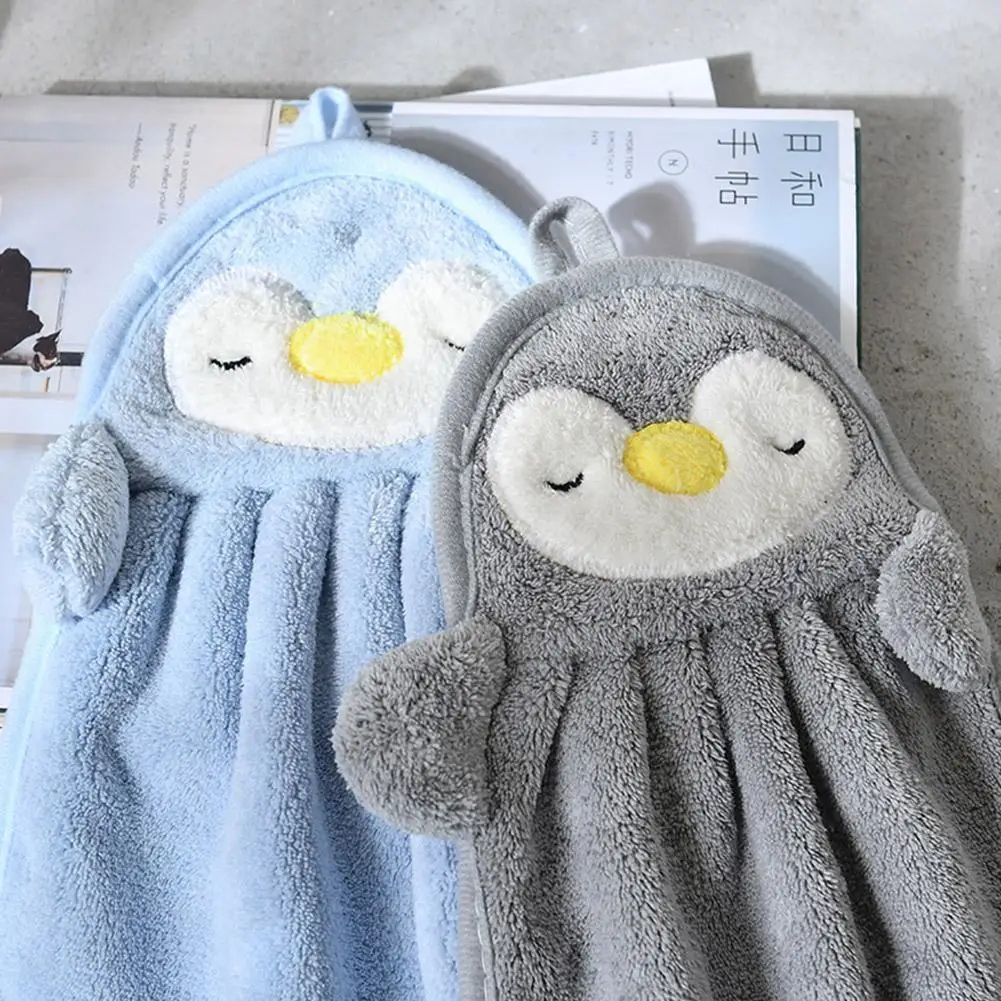 

Hand Towels Coral Fleece Anime Hanging Towel Absorbent Towels Towels Towels Children Cute Towels Hand Duck Penguin B6r5