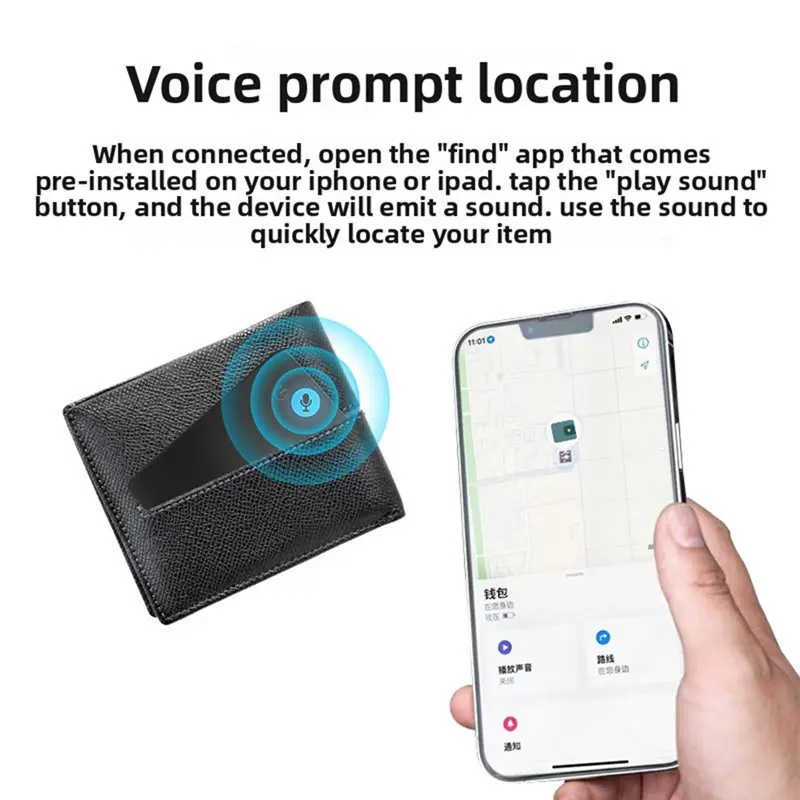 Фото 【ЦИФРОВОЙ ГАДЖЕТ】CD Умный GPS-трекер для кошелька с поддержкой IOS и Google Find My, Bluetooth-поиск, Smart Tag, Air Tag, локатор, устройство для поиска кошелька №5