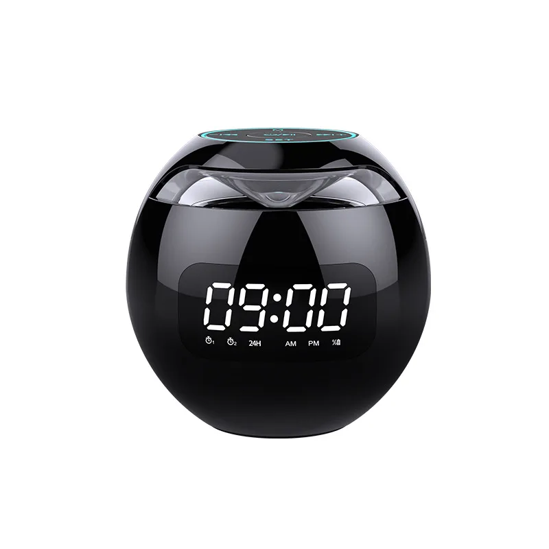 

AI Wireless Bluetooth Speaker Colorful Home Room Decora Alarm Clock With LED Display FM Radio TF Card MP3 Player Table for Home