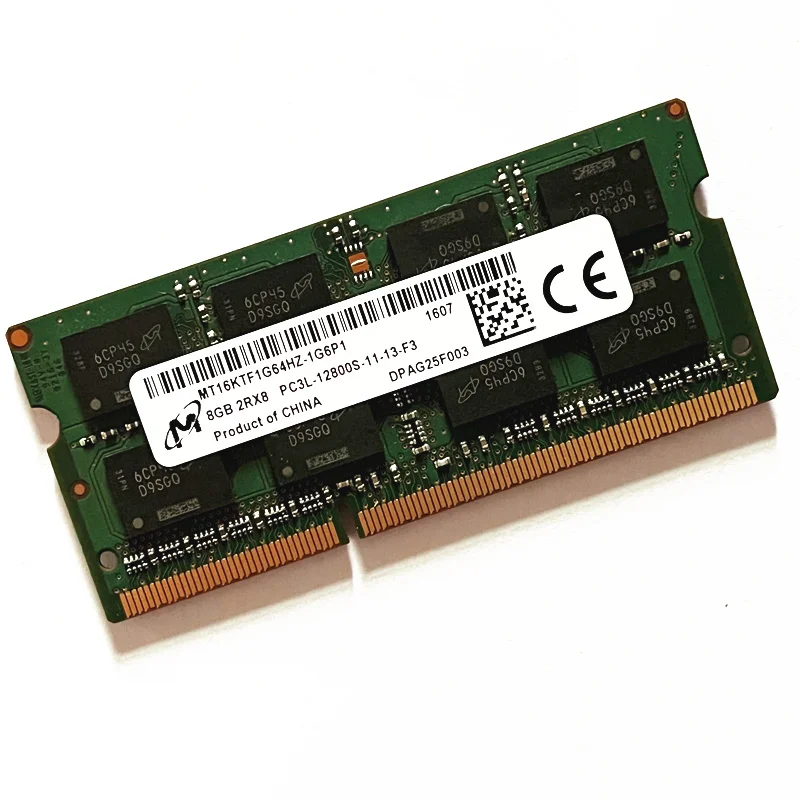 

Micron DDR3 RAM 8GB 2Rx8 PC3L-12800S-11-13-F3 ddr3 1600MHz 8GB SODIMM 204PIN память ноутбука 1,35 V