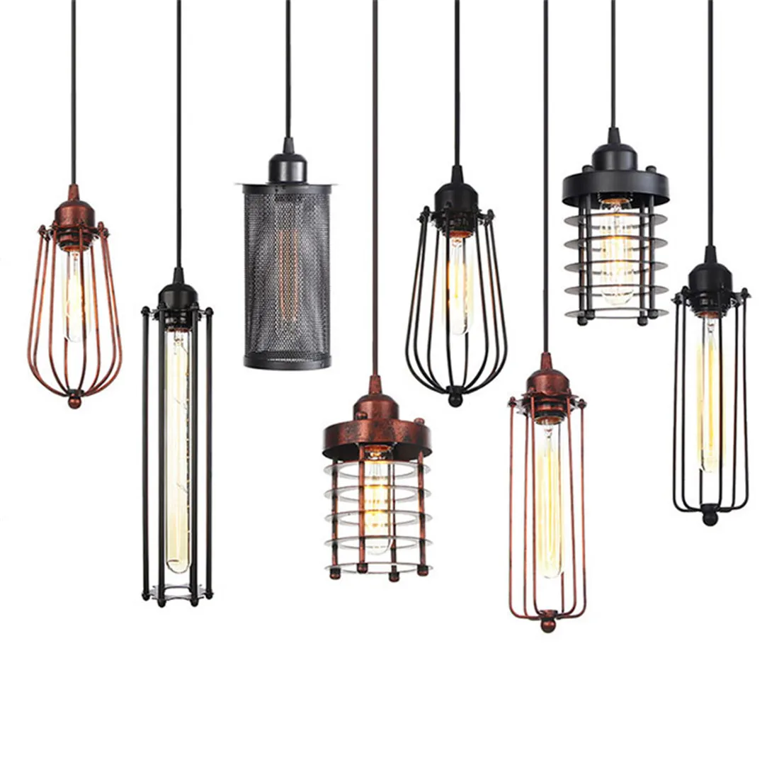 

Vintage Metal Pendant Lights Black Rustic Adjustable Retro Pendant Lighting for Kitchen Island Counter Dining Room Restaurant