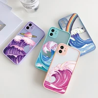 blue wave phone case for iphone 11 12 13 pro max 7 6 8 plus funda surf ocean cover for iphone xr x xs max se22 matte bags coque