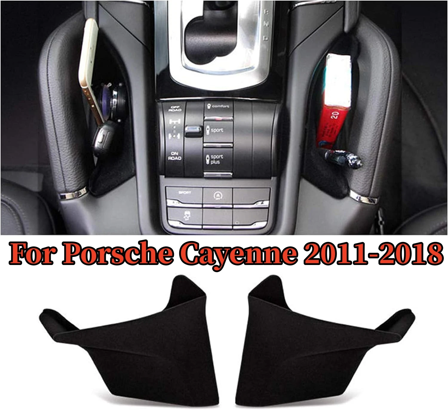 

Аксессуары для автомобиля для Porsche Cayenne 2011-2018, внутренняя Автомобильная центральная консоль, боковая коробка для хранения, держатель, органайзер, 2 шт.